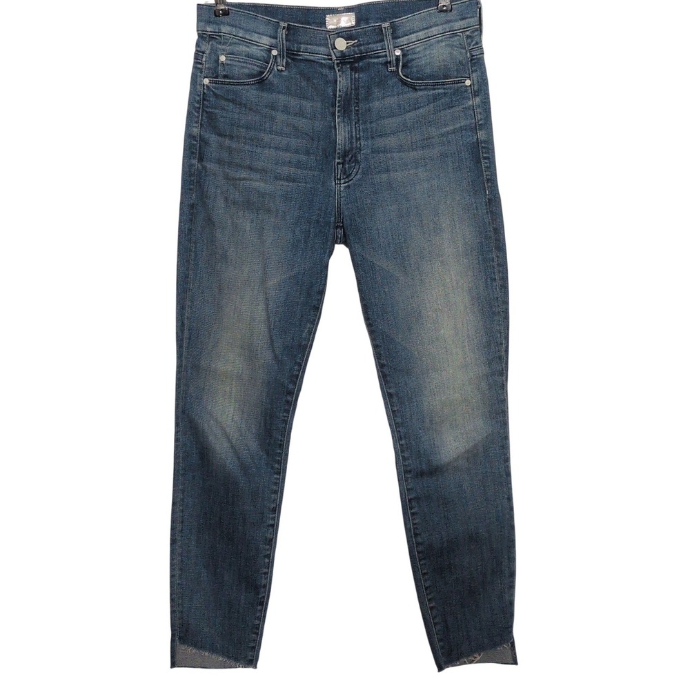 Mother The Stunner Zip Ankle Step Fray Jeans Good Girls Do Wash 29 1451-173